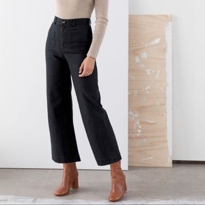 & Other Stories Twill Trousers High Waisted Black